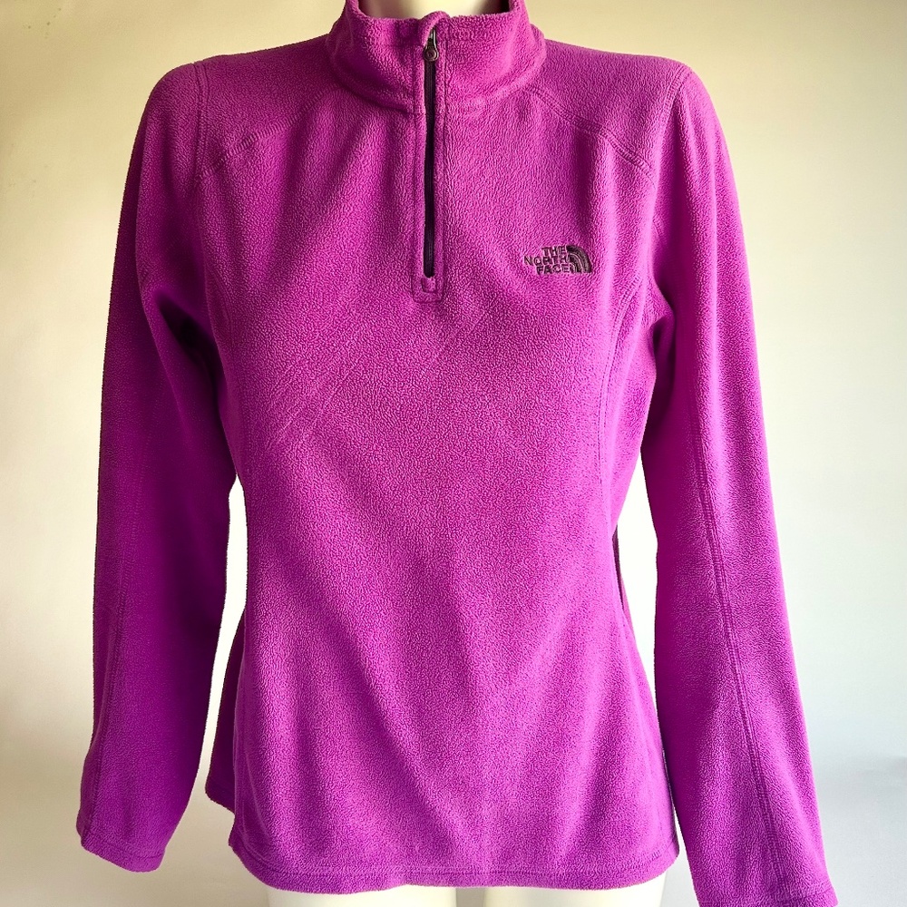 The North Face Purple Polyester Fleece 1/3 zip Pullover size M
